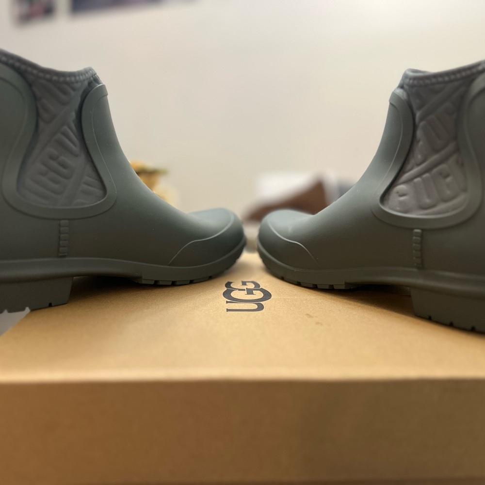 UGG Gray Chevonne Rainboots